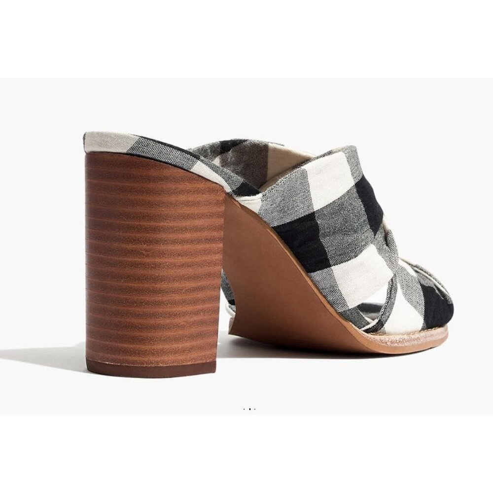 🆕MADEWELL Alexandria Gingham Check Sandal Shoes 8.5 Black & White - Picture 3 of 9
